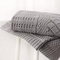 Knitted Patchwork Baby Blanket - Grey 