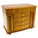 Mele Co Ida Burl Oak Finish Wooden Jewellery Box