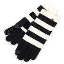 Isotoner SmarTouch Gloves (Ladies Black/Cream Stripe)