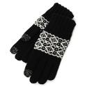 Isotoner SmarTouch Gloves (Ladies Fairisle Black/Grey)