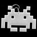 Space Invaders Reflective Keychains (White)