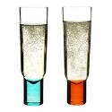 Sagaform Club Champagne Glasses (Turq/Orange)