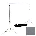 Interfit INT755C Background Support Kit - 2.4x2.5m with INT240 Grey Cloth