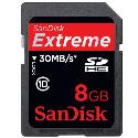 SanDisk 8GB Extreme III 30MB/Sec SDHC Card