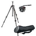 Manfrotto 755CX3 Carbon Fibre tripod with 501HDV head and MBag80P carry bag