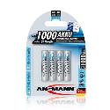 Ansmann 4 x AAA NiMh 1000mah Batteries